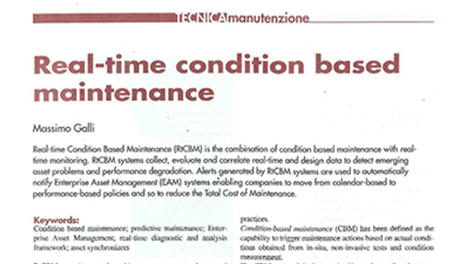 White Paper- Real-time Condition Based Maintenance__