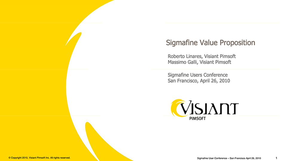 Pimsoft – Sigmafine Value Proposition (SFUC 2010)